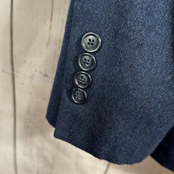 Jos A Bank Mens Linen Wool Blend Tailored Fit Navy Blue Casual Blazer Jacket - Picture 8 of 16